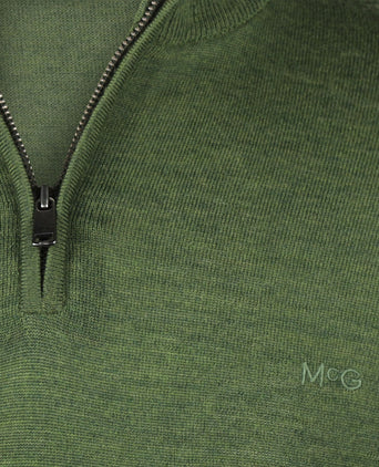 Trui Half-Zip Luxe Merinowol | Moss Green