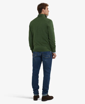 Trui Half-Zip Luxe Merinowol | Moss Green