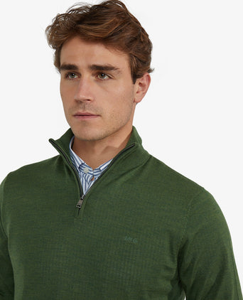 Trui Half-Zip Luxe Merinowol | Moss Green