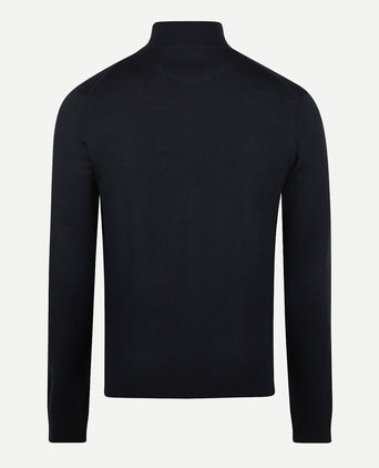 Zipper cardigan Luxury Merino wool | Navy