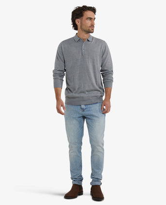 Polotrui Luxe Merinowol Lange Mouw | Medium Grey Melange