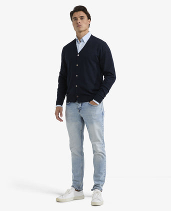 Vest Klassiek Luxe Merinowol | Navy