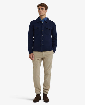 Knoopvest Wolmix | Navy