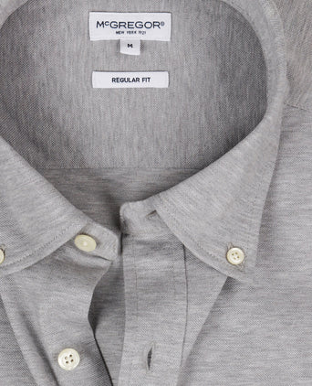 Overhemd Stretch Piqué | Medium Grey Melange