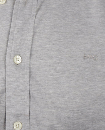 Overhemd Stretch Piqué | Medium Grey Melange