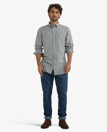 Overhemd Flanel Melange Oxford | Medium Grey Melange