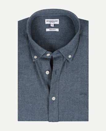 Overhemd Flanel Melange Oxford | Navy