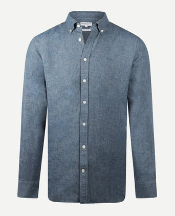 Overhemd Flanel Melange Oxford | Navy