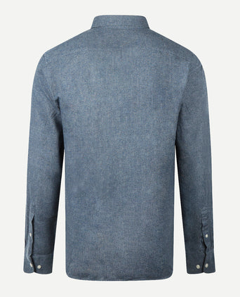 Overhemd Flanel Melange Oxford | Navy