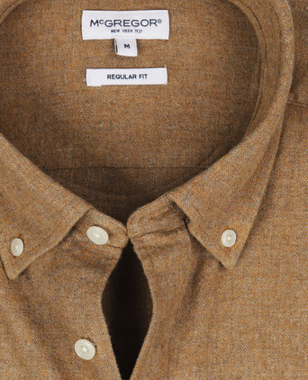 Overhemd Flanel Melange Oxford | Camel