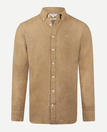 Overhemd Flanel Melange Oxford | Camel