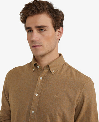 Overhemd Flanel Melange Oxford | Camel