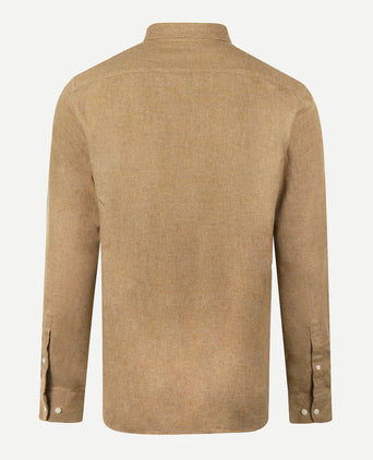 Overhemd Flanel Melange Oxford | Camel