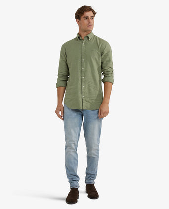 Overhemd Flanel Melange Oxford | Winter Sage
