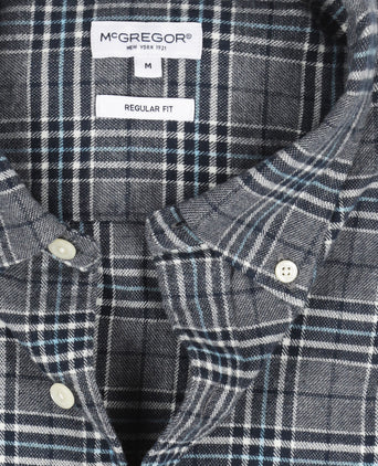Overhemd Flanel Twill Ruit | Navy