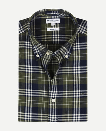 Overhemd Flanel Multi Ruit | Moss Green