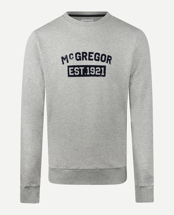 Sweatshirt Graphic Round Neck | Medium Gray Melange