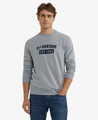 Sweatshirt Graphic Ronde Hals | Medium Grey Melange
