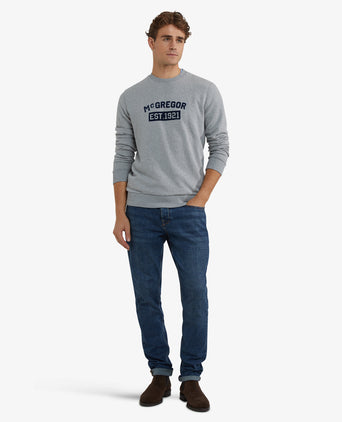 Sweatshirt Graphic Ronde Hals | Medium Grey Melange