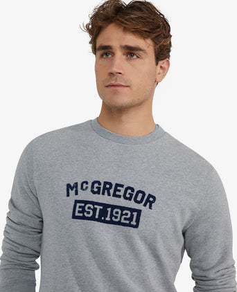 Sweatshirt Graphic Ronde Hals | Medium Grey Melange