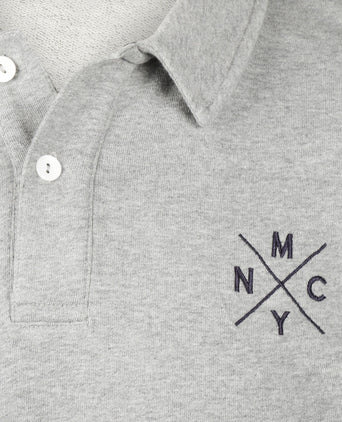 Polo Sweatshirt Lange Mouw | Medium Grey Melange