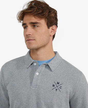 Polo Sweatshirt Lange Mouw | Medium Grey Melange