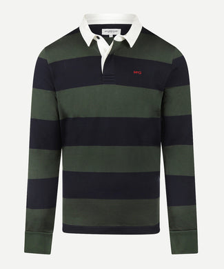 Heritage Gestreept Rugbyshirt | Dark Olive Heritage Gestreept Rugbyshirt | Dark Olive
