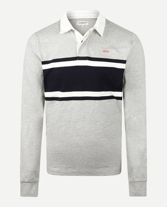 Colourblock Rugby Shirt | Medium Gray Melange