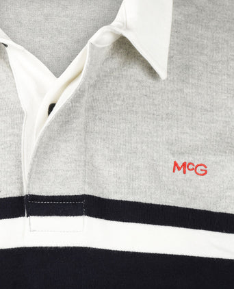 Colourblock Rugby Shirt | Medium Gray Melange