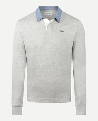 Classic Cotton Rugby Shirt | Medium Grey Melange