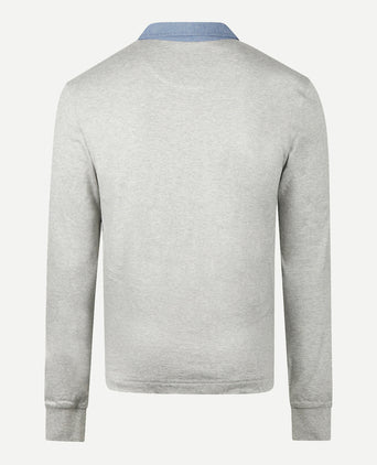 Classic Cotton Rugby Shirt | Medium Grey Melange