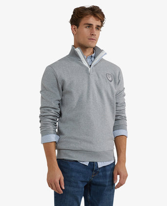 Sweatshirt Half-Zip | Medium Grey Melange