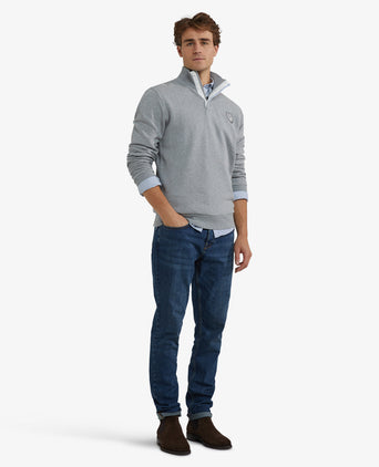 Sweatshirt Half-Zip | Medium Grey Melange