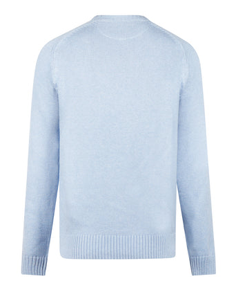 Cotton Crew Neck Sweater | Light Blue
