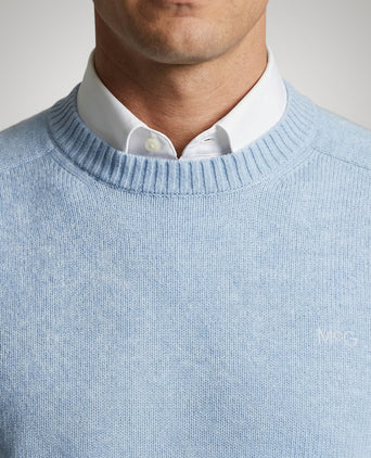 Cotton Crew Neck Sweater | Light Blue