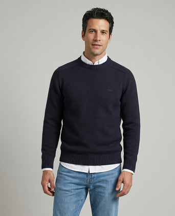 Cotton Crew Neck Sweater | Navy