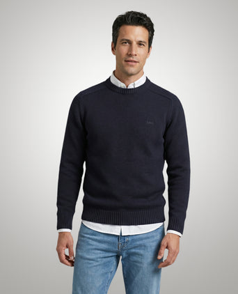 Cotton Crew Neck Sweater | Navy