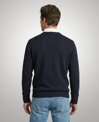 Cotton Crew Neck Sweater | Navy