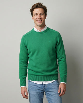 Cotton Crew Neck Sweater | Green