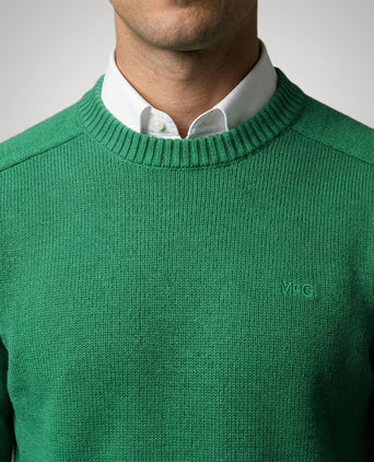 Cotton Crew Neck Sweater | Green