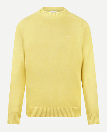 Cotton Crew Neck Sweater | Light Yellow