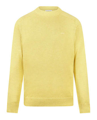 Cotton Crew Neck Sweater | Light Yellow