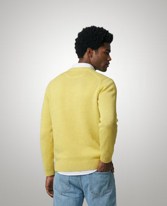Cotton Crew Neck Sweater | Light Yellow