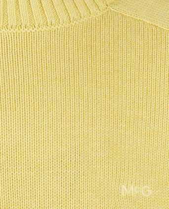Cotton Crew Neck Sweater | Light Yellow