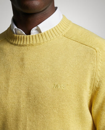Cotton Crew Neck Sweater | Light Yellow