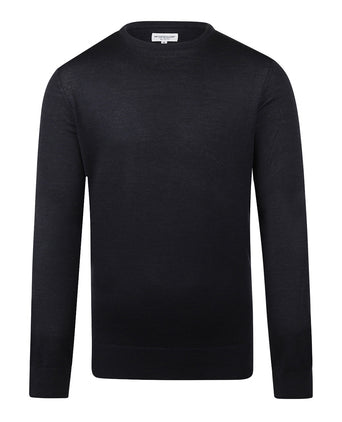 Extra Fine Merino Crew Neck Sweater | Navy