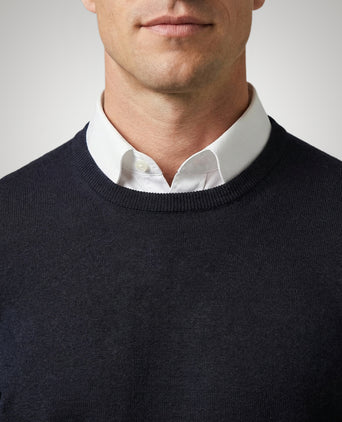 Trui Extra Fine Merino Ronde Hals | Navy