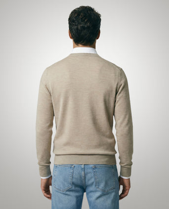 Extra Fine Merino Crew Neck Sweater | Sand