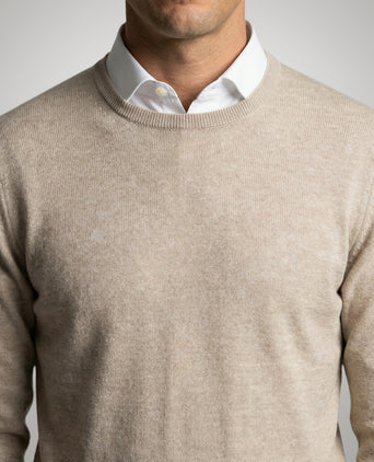 Trui Extra Fine Merino Ronde Hals | Sand