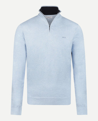 Half-Zip Sweater Cotton Cashmere | Light Blue